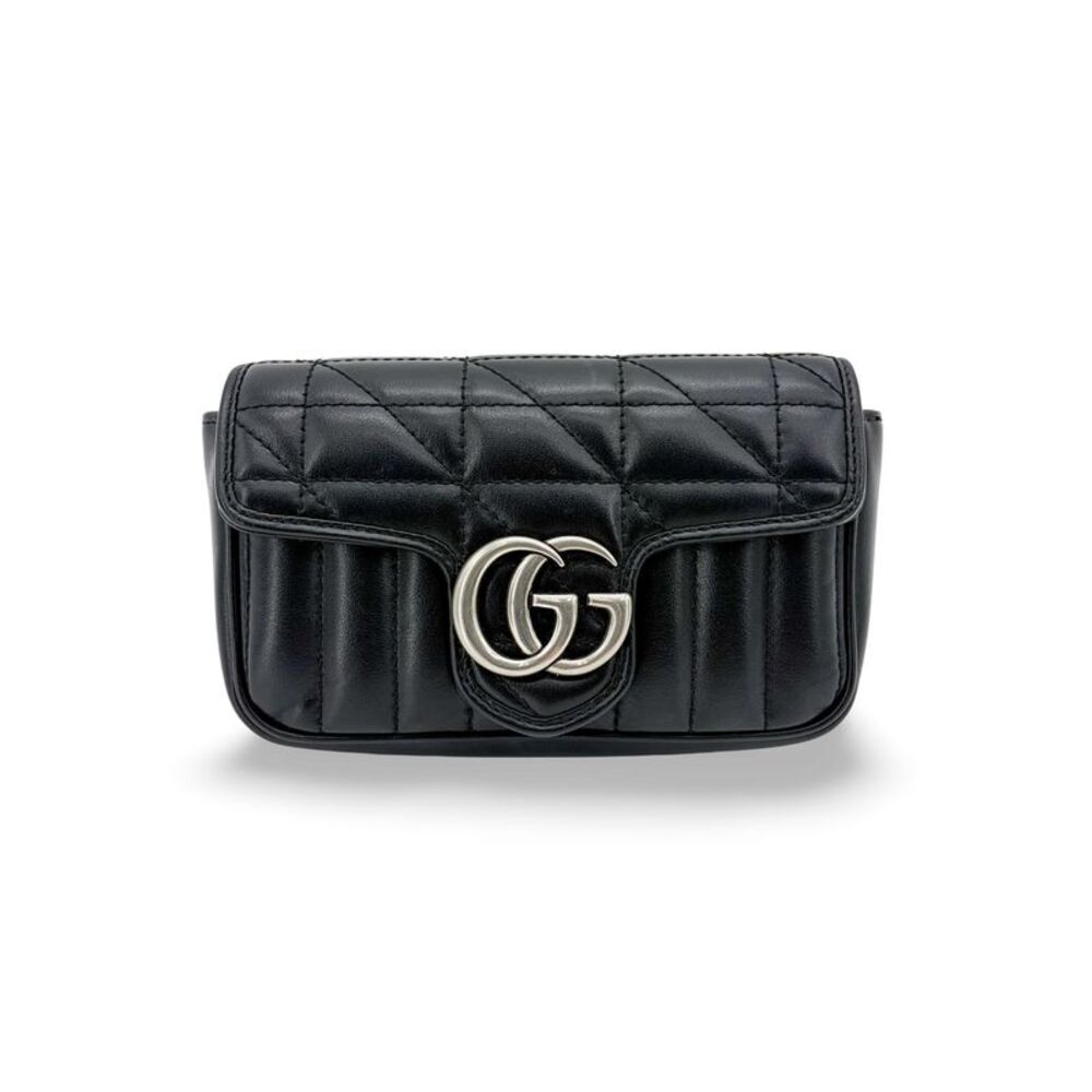 Gucci Gg Marmont Patent Black Leather Shoulder Bag Bag